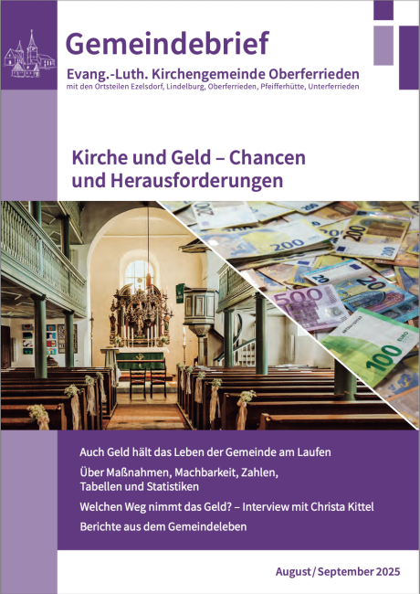 Blick in die Marienkirche, daneben Geldscheine