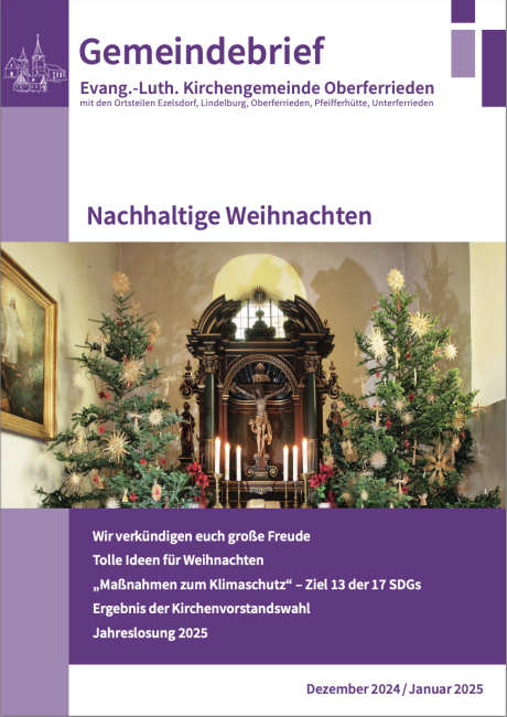 Titelbild des Gemeindebriefes "Nachhaltige Weihnachten"